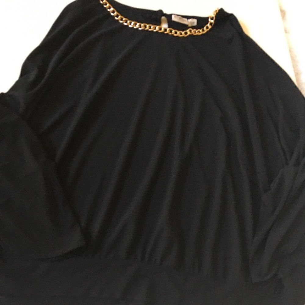 Cato black blouse with gold chain color sz 26/28w - Picture 3 of 4